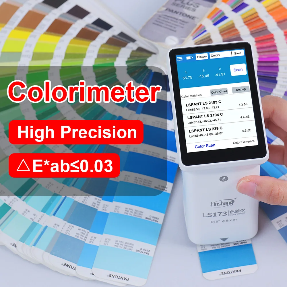 Colorimeter Fabric Color Meter Colorchecker Colormeter Touch Screen Easy to Use Mobile APP Software for Car Paint Ceramic Food