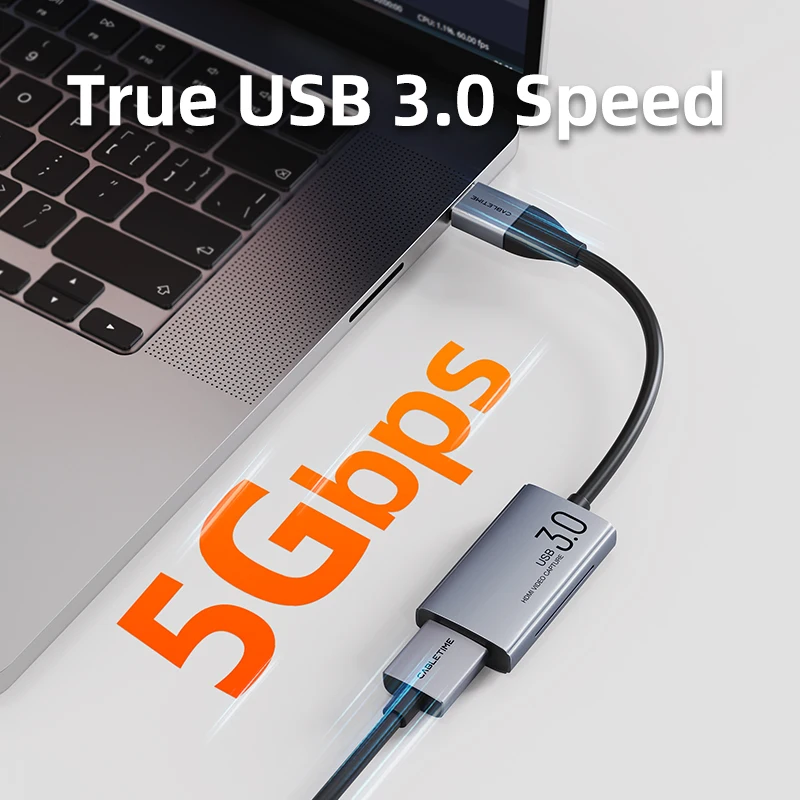 CABLETIME Карта видеозахвата USB 3.0 4K HDMI к USB/USB-C HDMI Видеозахват Коробка для ПК Компьютер Камера Живые игры