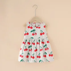 Summer Children's Skirt Baby Flower Printing Clothing Toddler Kids Sleeveless Sundress Tops Kids Birthday Dresses for Girls