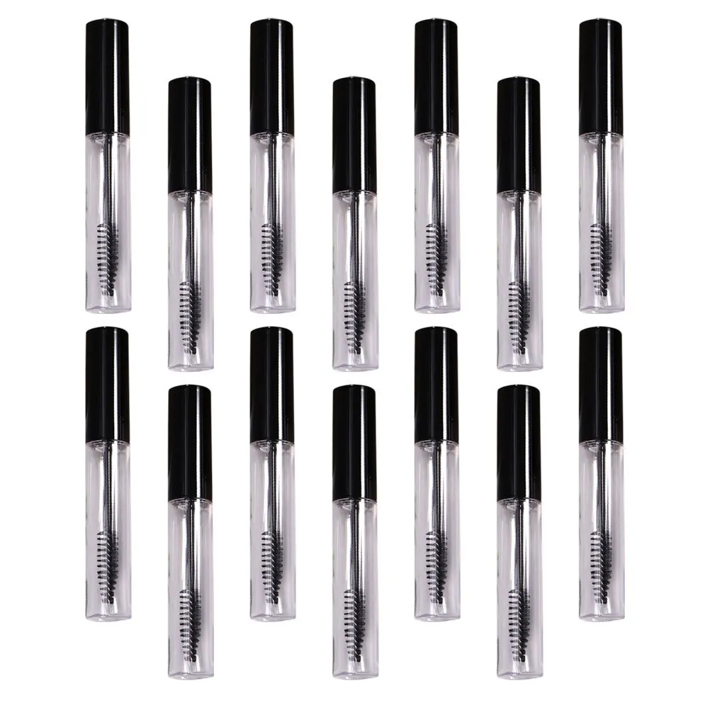 1 conjunto mini tubos de rímel recarregáveis vazio garrafas de creme de cílios portátil leve funil diy viagem recipiente essencial