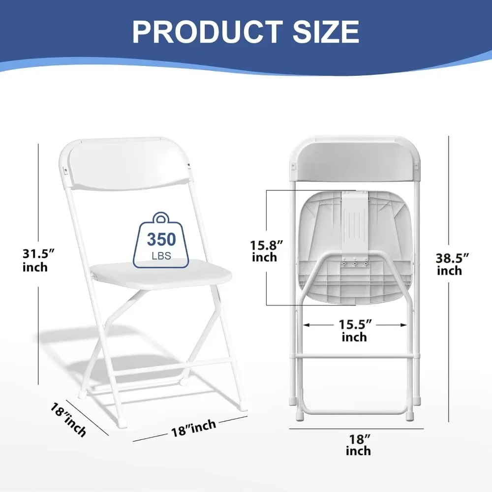 Cadeiras dobráveis, capacidade de 350 lb, portáteis para eventos, escritórios, casamentos, piqueniques, cozinha, pátio