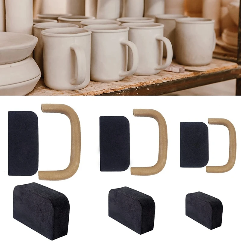 24 PCS Pottery Mug Handle Molds For Clay, Mug Handle Forms Clay Tool To Shape Pottery Mug Handle