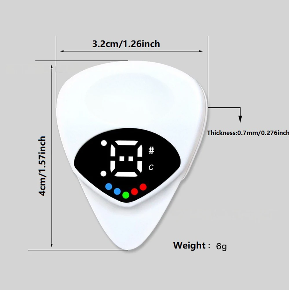 Guitar Pick & Tuner Combo Portable 2-in-1 Functionality with Guitar Pick Folk Guitar & Ukulele Tuner 12-Tone Equal Temperamen