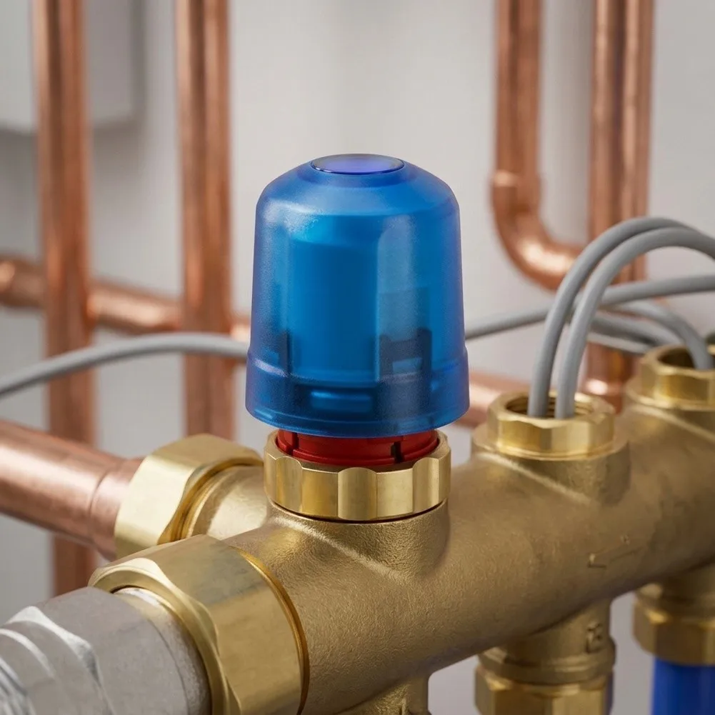 Electric Thermal Actuator For Underfloor Heating Manifold, Normally Closed Water Distributor Valve Efficient Temperature Control