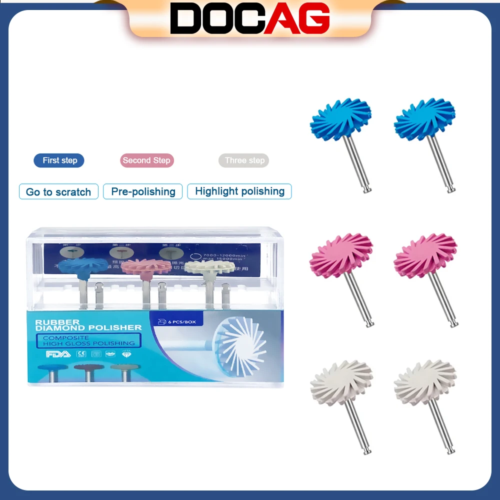 

DOCAG 1Box Dental Composite Polishing Disc Kit Rubber Diamond Polisher Composite High Gloss Polishing RA Disc Grinding Polisher