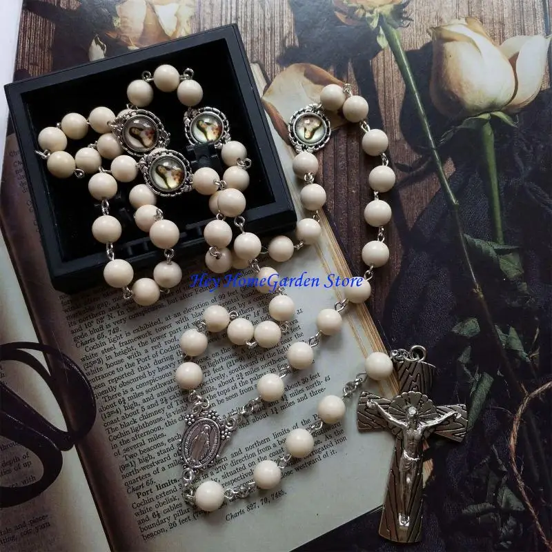 C63B Católico Católico Collar Rosario Medalla Virgen María y para for Baptism