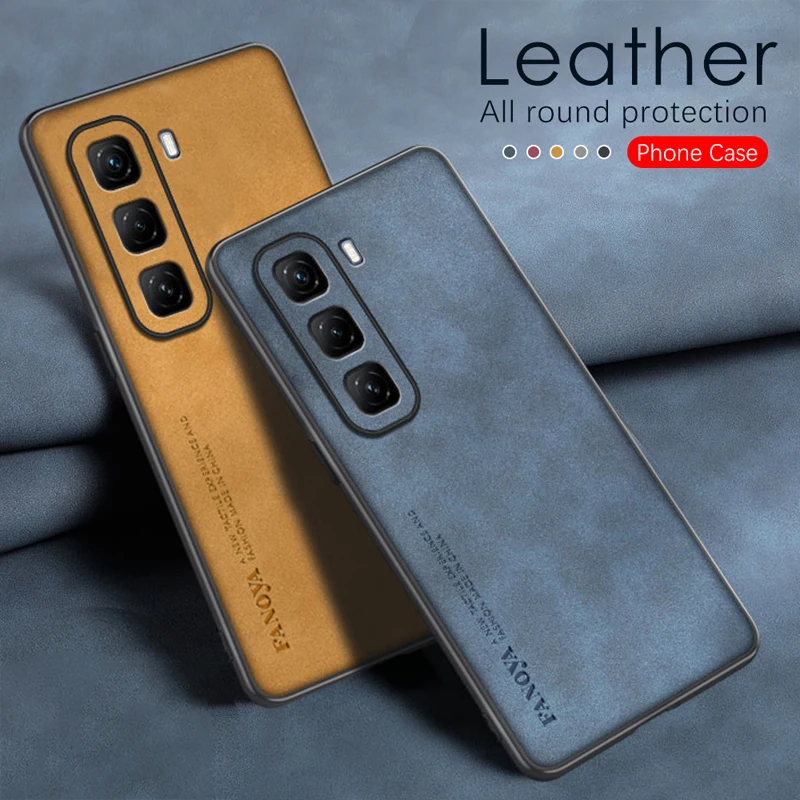 Leather Case for Infinix Hot 50 Pro+ Plus 4G Frosted Silicone Protection Hard Shockproof Phone Cover InfinixHot50Pro+Plus Shell