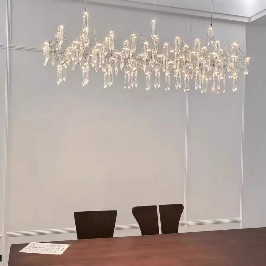 New Restaurant Lights, Dining Table Chandeliers, High-End Crystal Restaurants, Italian Style Chandeliers, Bar Counter Straight