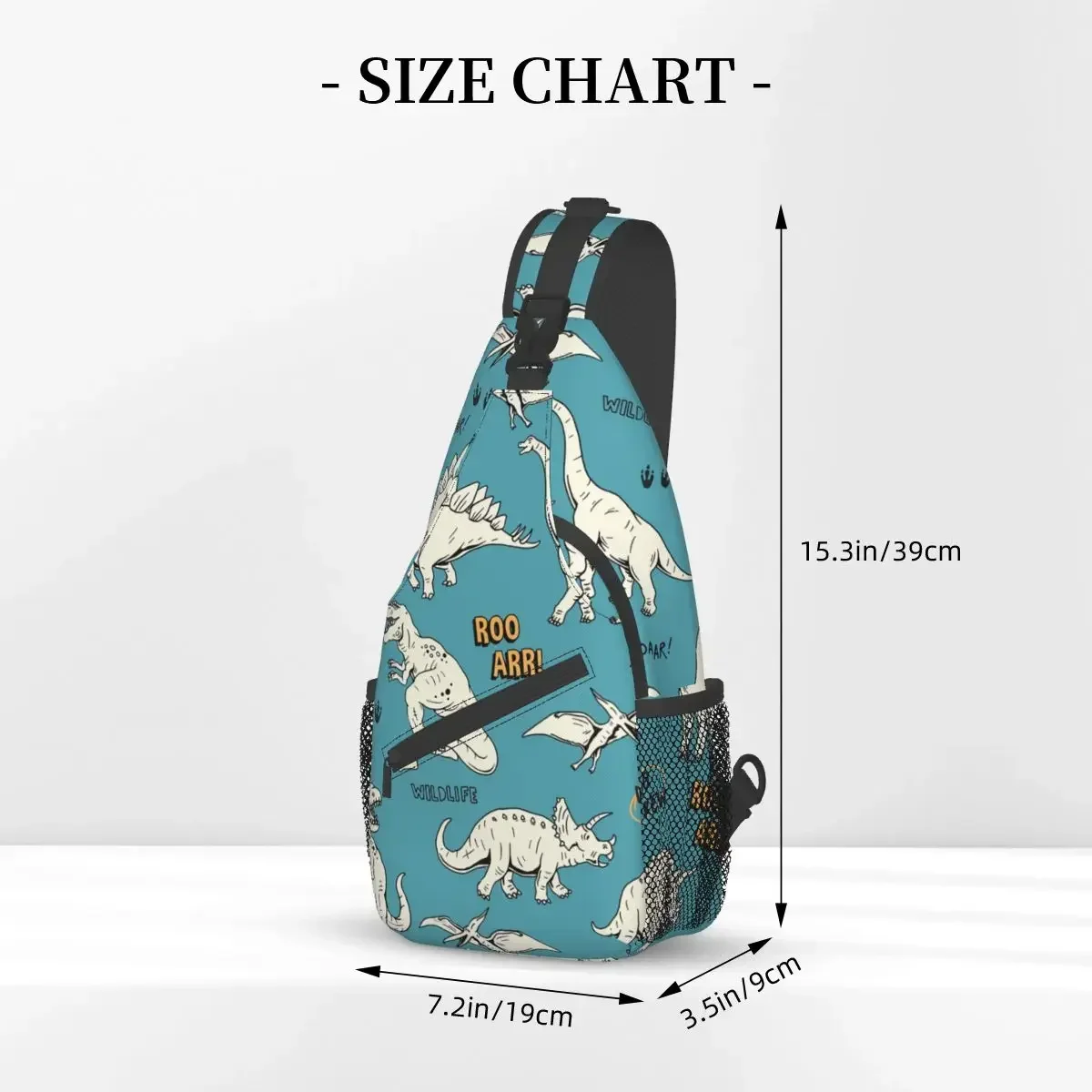 Pattern With Tyrannosaurus Rex Crossbody Chest Bags Dinosaur Pockets Travel Pack Messenger Sports Teens Shoulder Bag Unisex