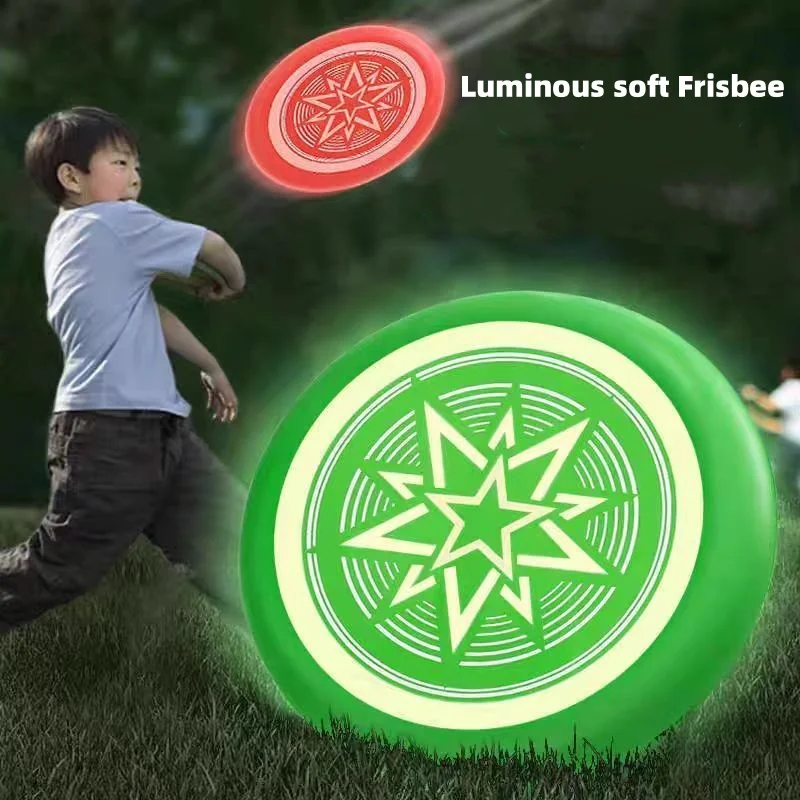 

Children's glow-in-the-dark safe Soft Frisbee hand toss can swing foam light flying saucer outdoor sports Outdoor toys for boys