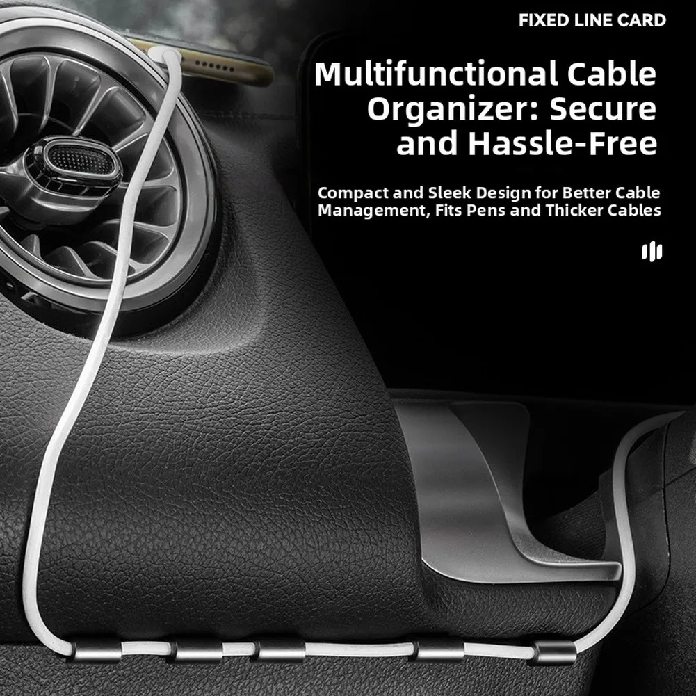 Auto Cord Management Car Cable Clips For Car Travel No Glue Installation Plastic Construction Environmentally Friendly