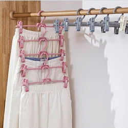 Skirt Peg Hanger with Adjustment Plastic Grip Pant Rack Space Saving Attachable Underwear Drying Rack Wardrobe Storage Organizer