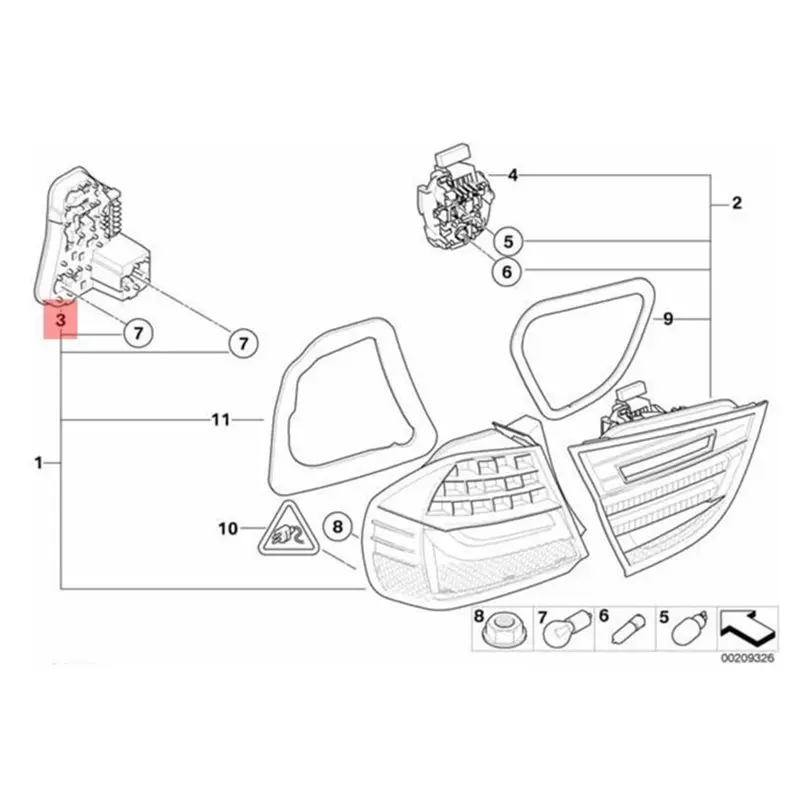 【Price Drop !!】 Car Bulb Holder Socket Rear Light Side Panel Accessories 63217211213 63217211214 For BMW 3 Series E90 2009-2011