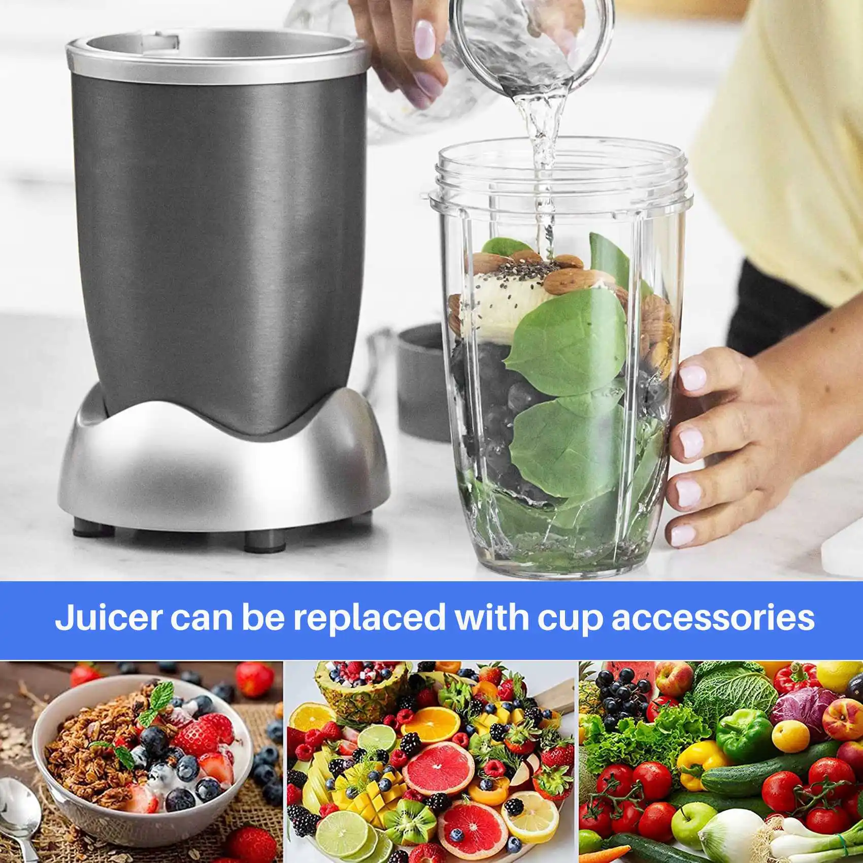 Nutriジューサー、ジューサーカップ、クリッパー、交換部品、32オンスのカップ交換