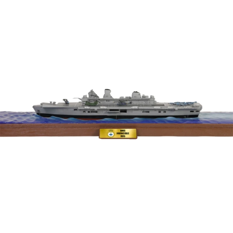 Metal Aircraft Carrier Ship Model 1/700 British Aircraft Carrier Invincible R05 Waterline Version Alloy Finished Model Gift Toy