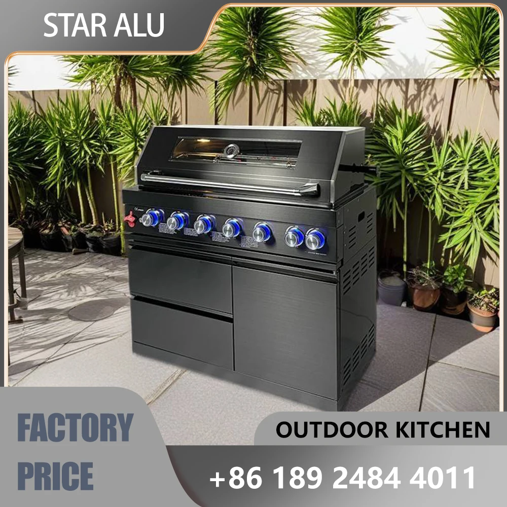 6+1 Burner Stainless Steel BBQ Grill，Propane or Natural Gas for Versatile Cooking