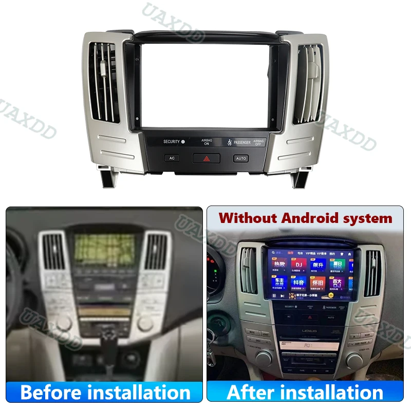9 inch 2Din Car Radio Fascia Frame For LEXUS RX300 RX330 RX350 Toyota Harrier 2003-2009 Car Panel Trim Dashboard Panel Kit Cable
