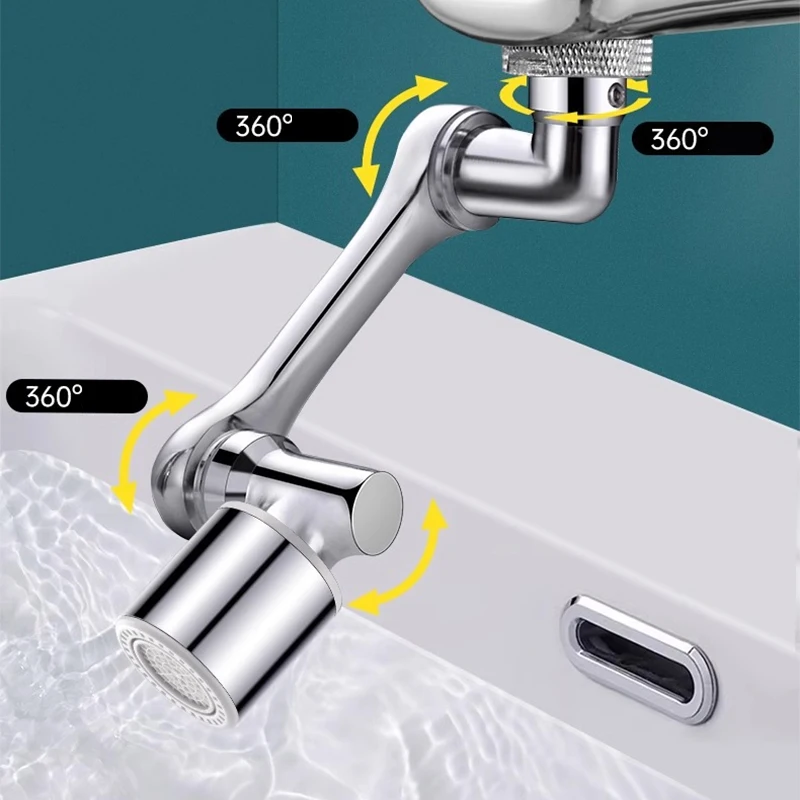 معدن 1440 °   العالمي دوران صنبور البخاخ رئيس مغسلة صنبور موسع مهوية الفوار فوهة المطبخ الحنفية الحمام المنتج