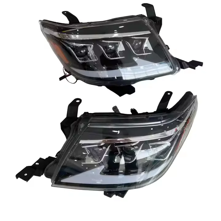 New Arrival LED Headlight For HILUX VIGO LED Angel Eyes Headlights Black Housing 2012-2014 CN