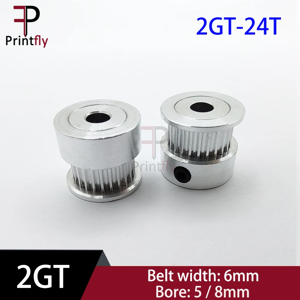 Printfly 2GT 24 Teeth GT2 Timing Pulley 2M Belt Width 6MM Bore 5/8MM For 2GT For Linear Pulley