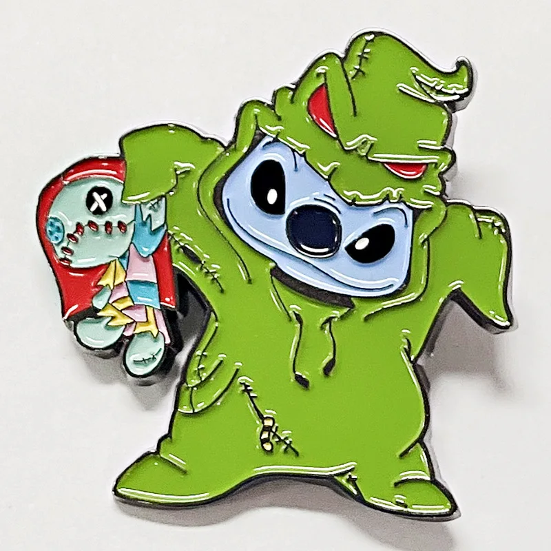 MINISO The Nightmare Before Christmas Sally Oogie Boogie Stitch Cosplay Costume Metal Badge Pin Alloy Brooch Accessories Props