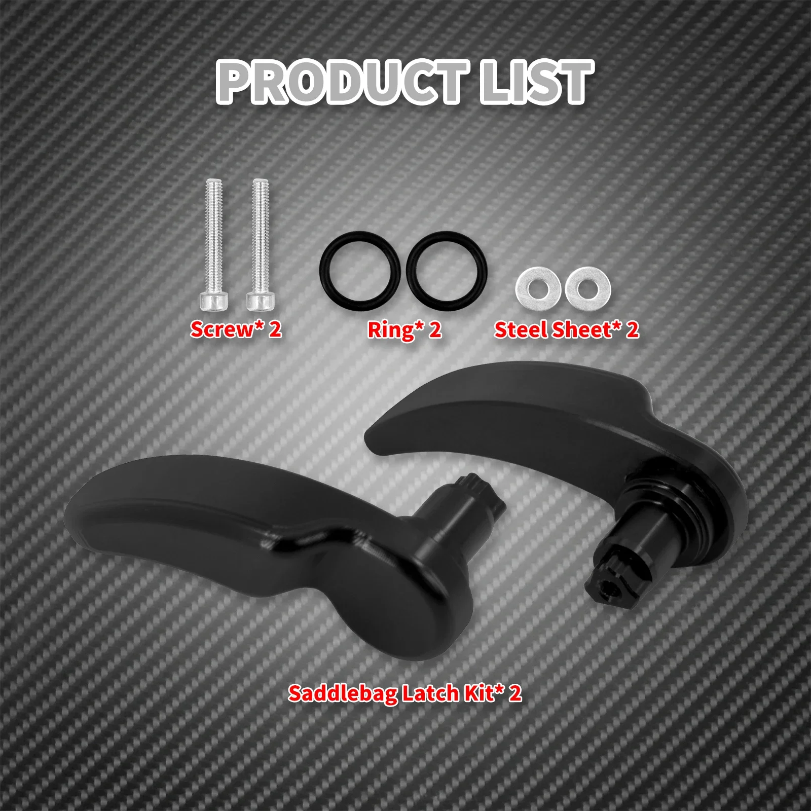 For Harley Touring Road King Street Electra Glide Ultra Limited 2014-2023 Motorcycle Saddlebag Latch Kit Lid Lifter Lever Black