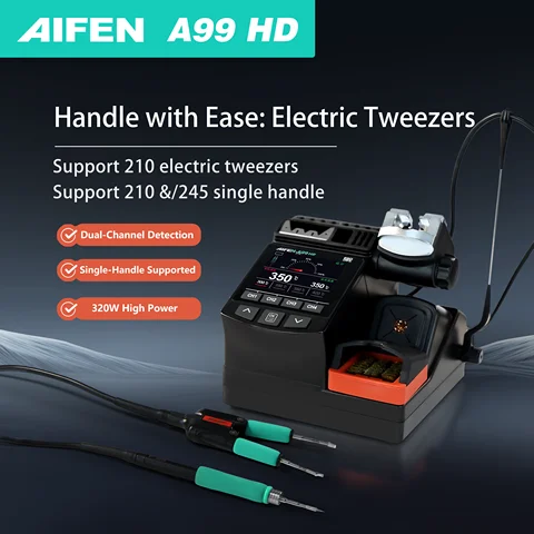 AIFEN-A99HD 정밀 핀셋 납땜 스테이션 이중 헤드 클립형 납땜 인두 210/245 핸들 납땜 리워크 스테이션