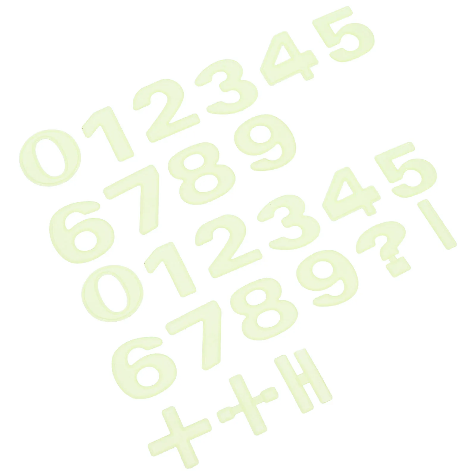 26 Pcs Luminous Digital Patch Stickers Glow The Dark Children's Room Resin Decorations