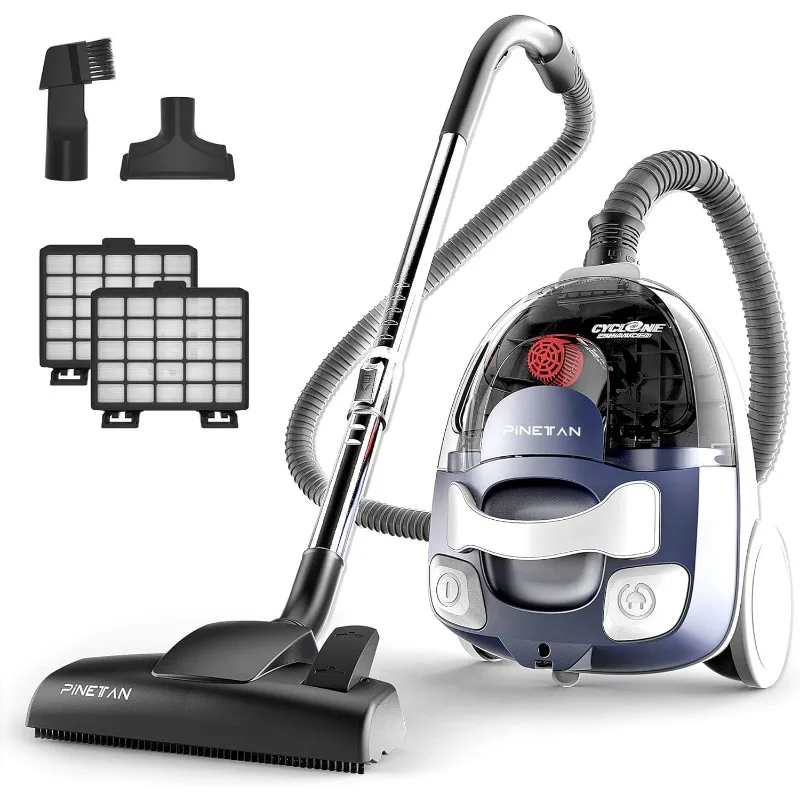 

DoubleDown Canister Vacuum Cleaner UC601, Bagless, Duo HEPA Filter, Auto Rewind, Corded 800W