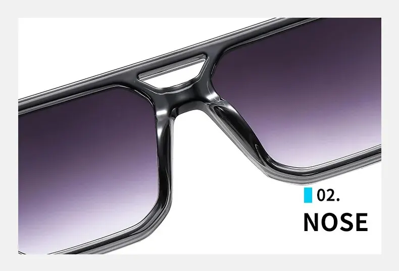 Lässige Sonnenbrille mit doppeltem Träger und Vollrahmen für Männer und Frauen, UV-beständige Sonnenbrille UV400 – Detail 4