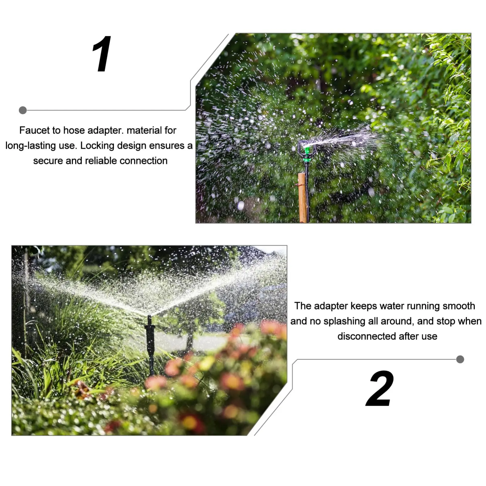 Garden Hose Pipe In-Line Faucet Tap Shut Off Valve Fitting Watering Irrigation Quick Connector With Valve Garden Gadget