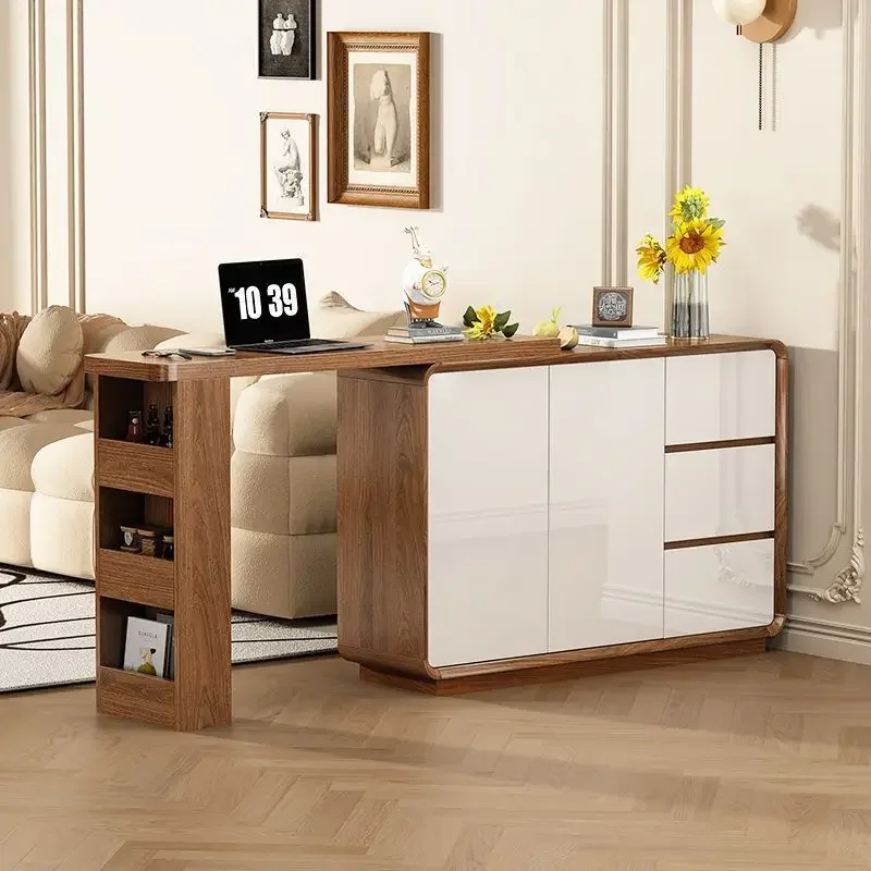New Chinese style modern simple retractable partition bar counter integrated household living room next to sofa tea a