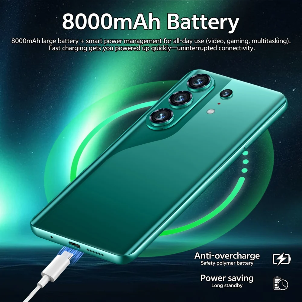 K-Touch Smartphone C26 Ultra 8000mAh Akku Mobiltelefone 7,3 Zoll Vollbild-Display Handy 5G Dual-SIM Gesichtserkennung 22GB+2TB Android 15 Mobiltelefone – Detail 12