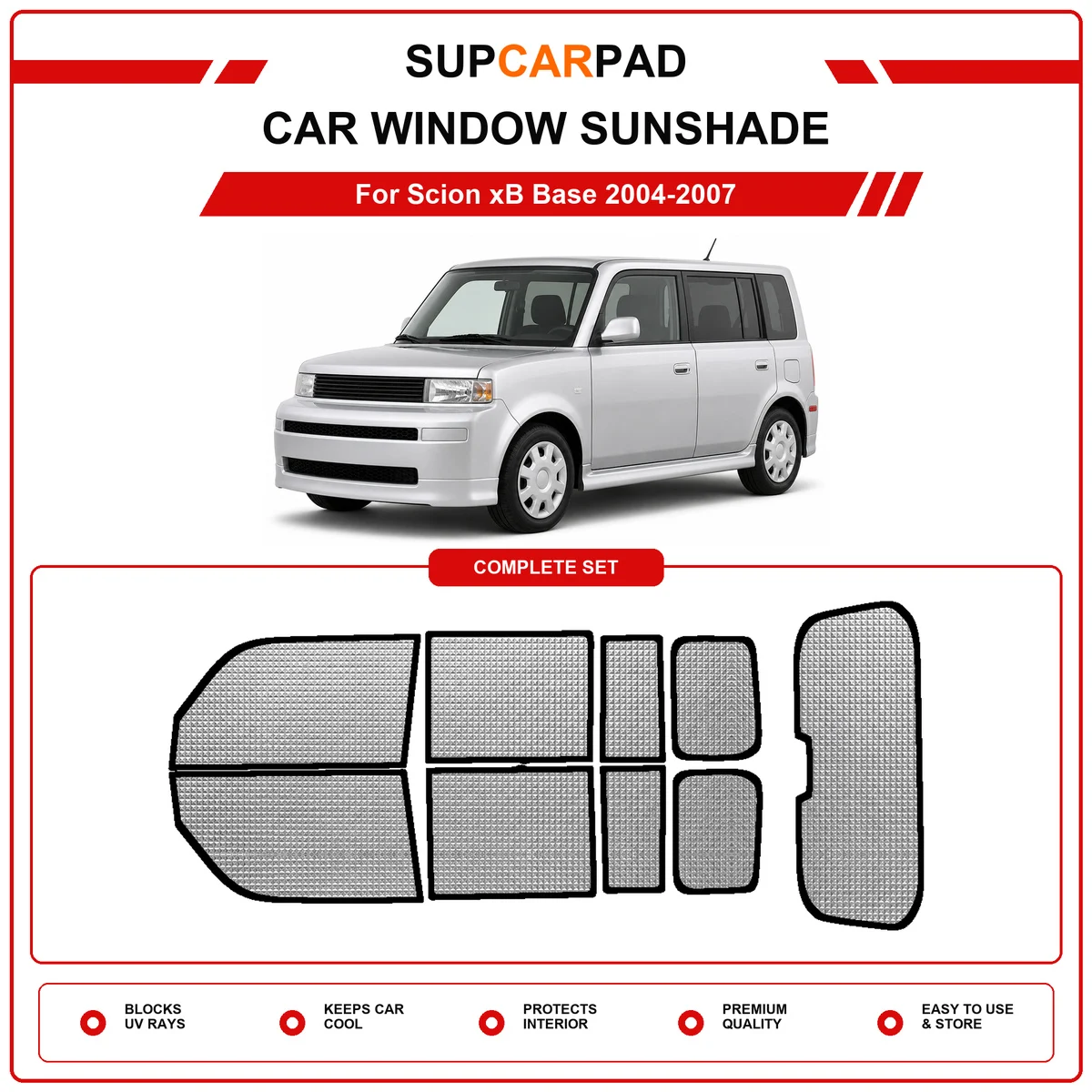 For Scion xB Base 2004-2007 Pre‑Cut Auto Window Sunshade Anti‑UV Car Sun Visor Protector
