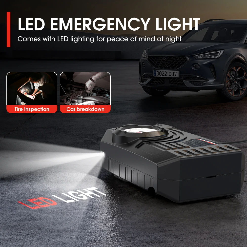 CARSUN Mini Air Pump Tire Infl - огляд і ціна Car Portable Tire Inflator
