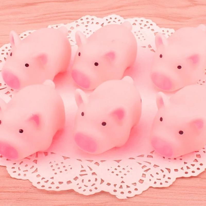 10 個かわいいピンクのブタのスクイーズ音圧おもちゃおやつ子供の誕生日ゲストギフト 15UB