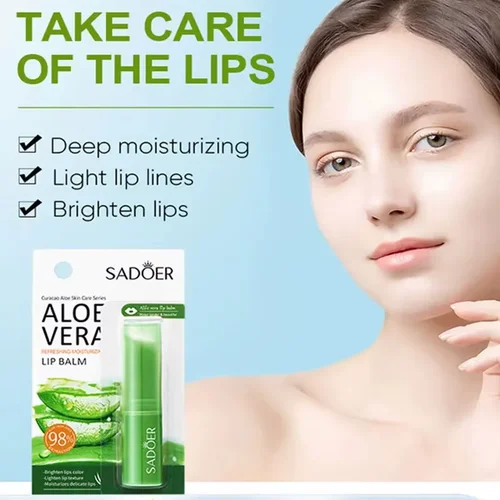 Imagen 2 del producto Bálsamo labial de aloe, mascarilla labial hidratante duradera y totalmente natural para labios secos, potencia hidratante de los labios, cuidado de los labios, reparación nutritiva