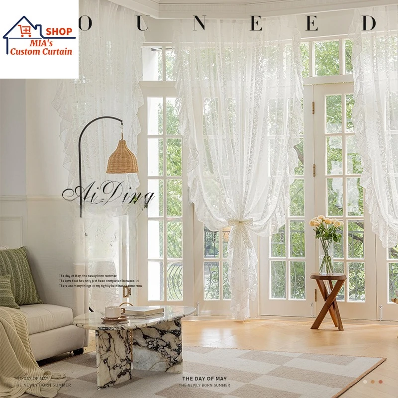 

Custom Size！European Fashion Lace Retro Light Luxury Dream Jacquard Elegant Curtains for Living Dining Room Bedroom Decor Window