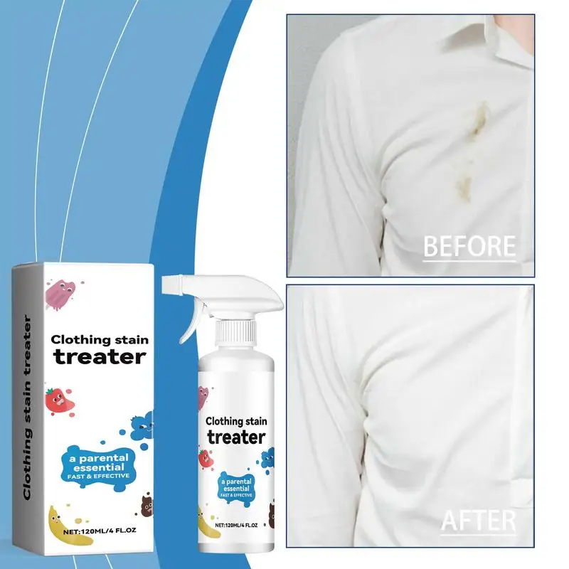 Stain Remover Spray Portable Stain Treater For Laundry 120ml Fabric Oil Remover Travel Size Clothing Stain Remover For Clothes