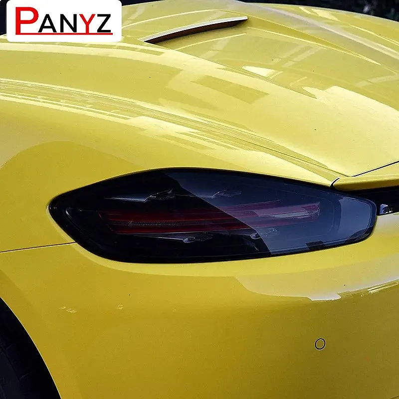 Car Headlight Protective Film Taillight Smoked Black Tint Wrap Vinyl Transparent TPU Sticker For Porsche 718 Boxster Cayman GTS