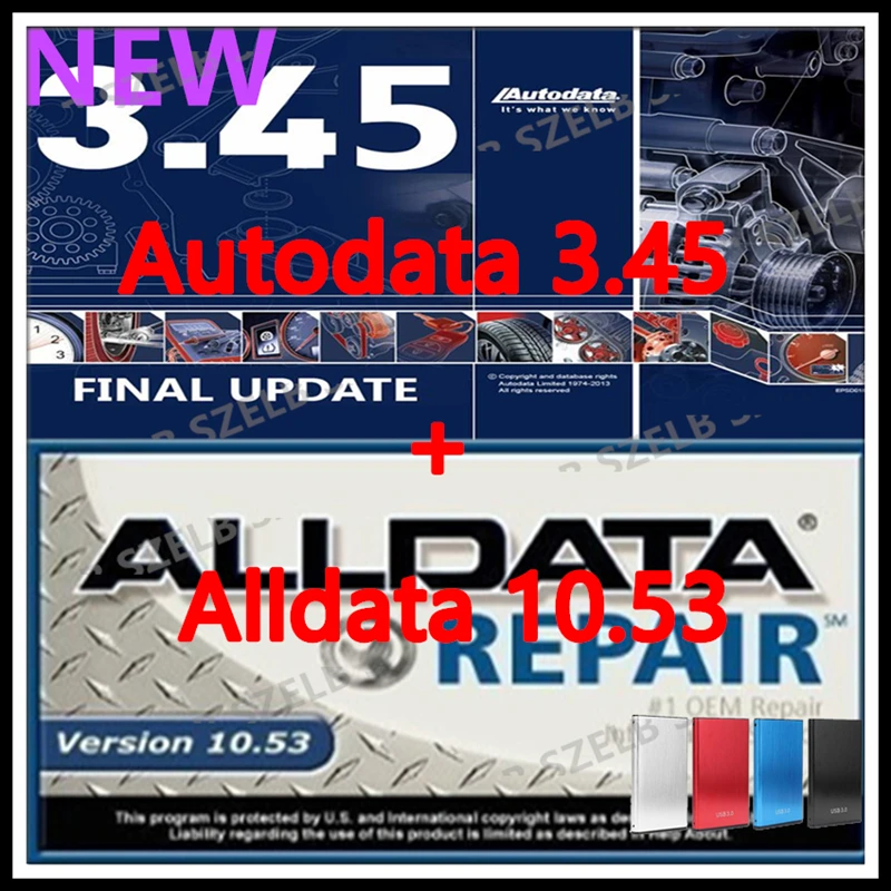 Newest Auto repair software alldata 10.53 software + autodata 3.45 software alldata  auto data 3.45 software unlimited install