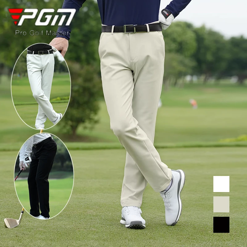 

PGM Men High Elastic Golf Pants Male Thicken Mid-waist Sport Trousers Men Anti-sweat Side Pockets Pants Leisure Golf Sweatpants