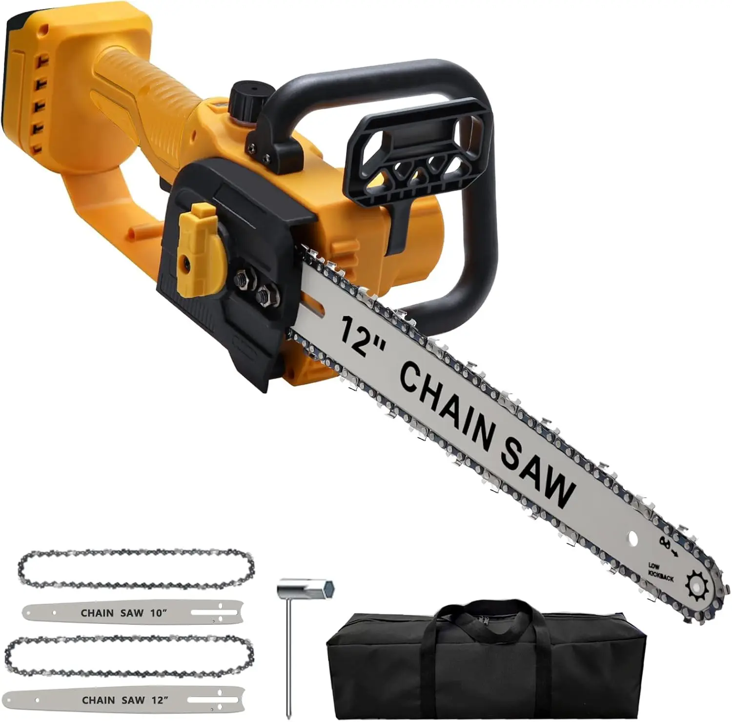 Chainsaw Cordless For Dewalt 20V Max Battery, Chainsaw With 10-Inch And 12-Inch 2-In-1 Chainsaw Chain And Bar For Wood Cutting,