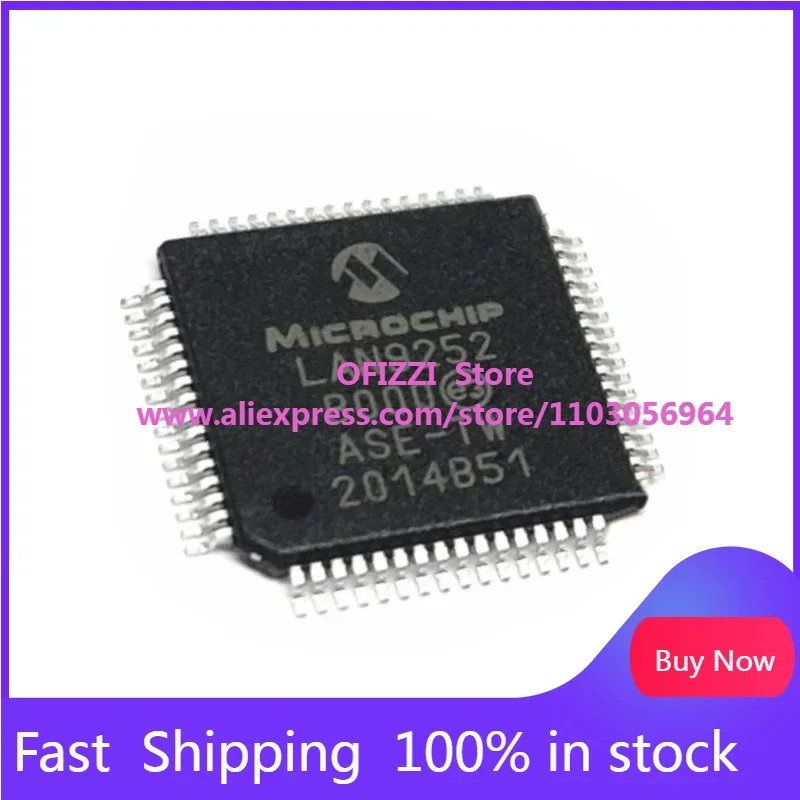 1-100PCS/LOT LAN9252/PT TQFP-64 Silk Screen LAN9252 QFP Chip IC New Original