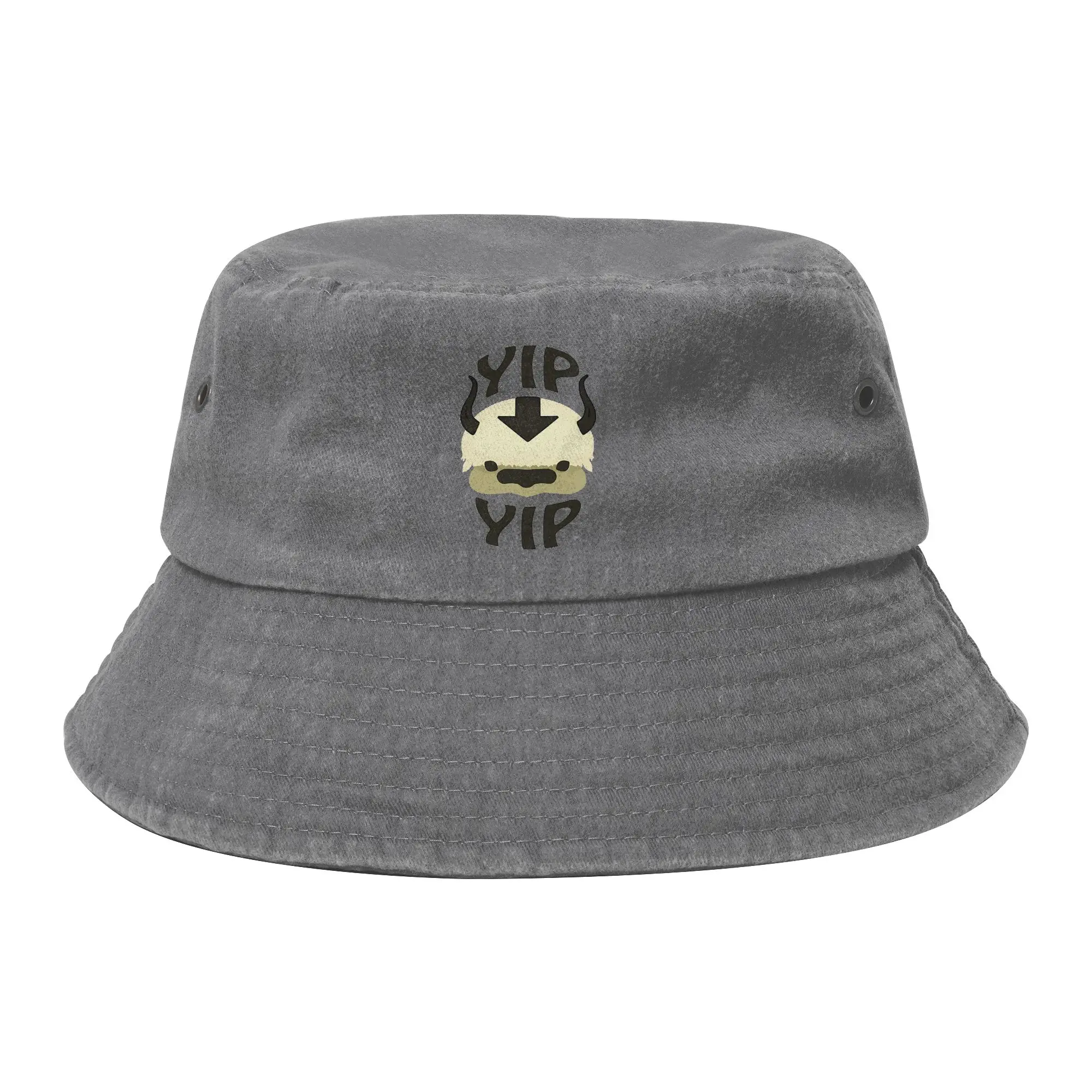 Summer YIP YIP APPA! Avatar The Last Airbender Bucket Hat Unisex Distressed Washed Hot Sun Hat  Bob Hat Fishing Caps