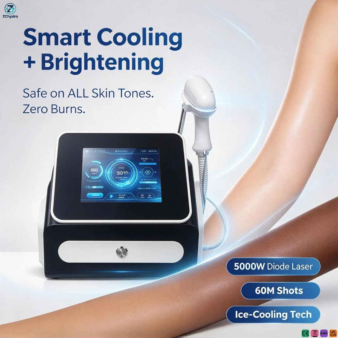 2026 808 Diode Hair Removal Machine SHR Mode Freezing Point Hair Removal 755 808 940 1064nm Multi Wavelength HD Touch Screen Sal