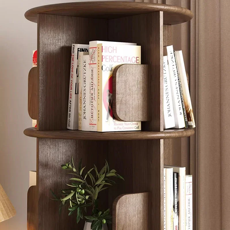 Storage Book Shelf Rotary Organizer Bedroom Librero Mobile Bookshelf Wooden Items Estanteria Libros Modular Furniture image 2