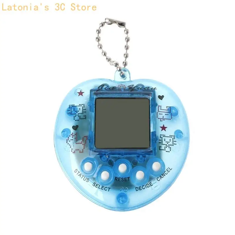Heart Shaped Virtual Digital Pets Electronic Game Machine with Keychain X3UB