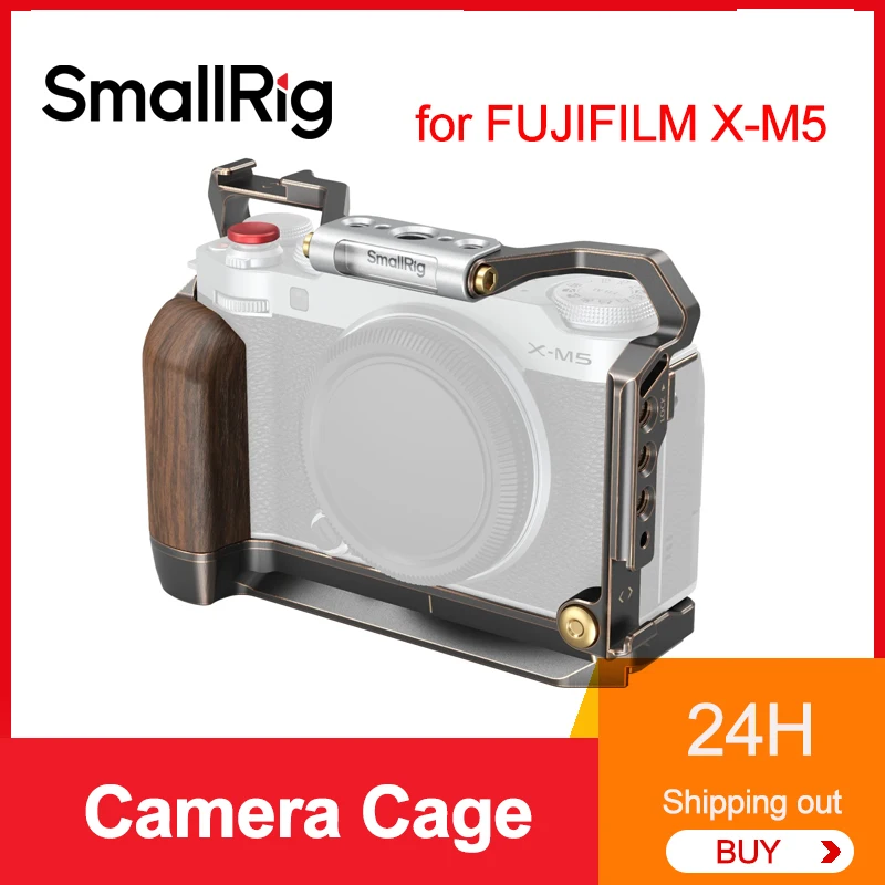 Klatka aparatu Smallrig do FUJIFILM X-M5 Płyta montażowa w kształcie litery L z silikonowym uchwytem do FUJIFILM X-M5 Wszystkie akcesoria do klatki ochronnej