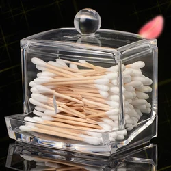 Cotton Swab Storage Box Organization Container Tabletop Q-tip Organizer